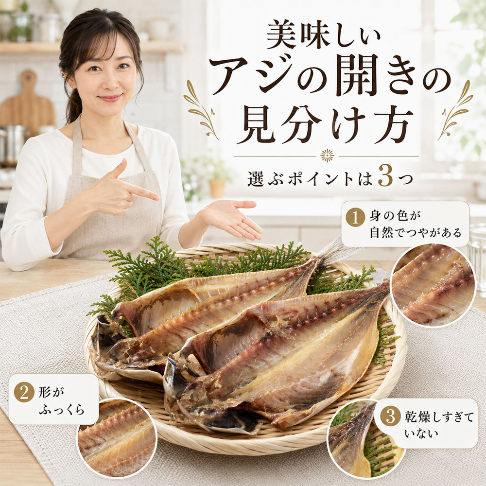 美味しいアジの開きの見分け方