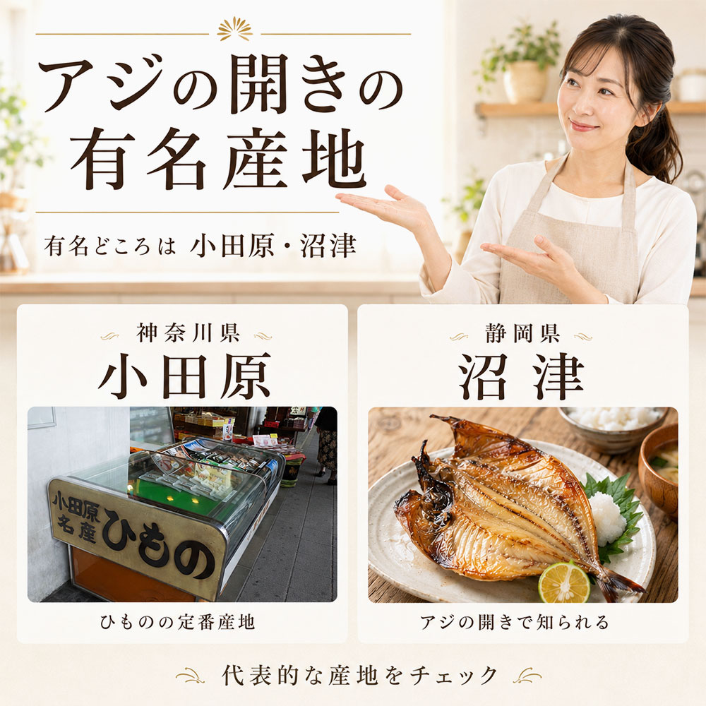 アジの開きの有名産地