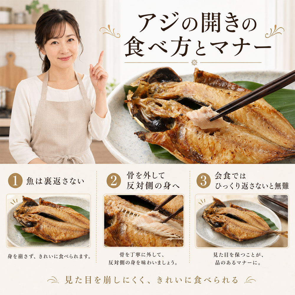 アジの開きの食べ方とマナー
