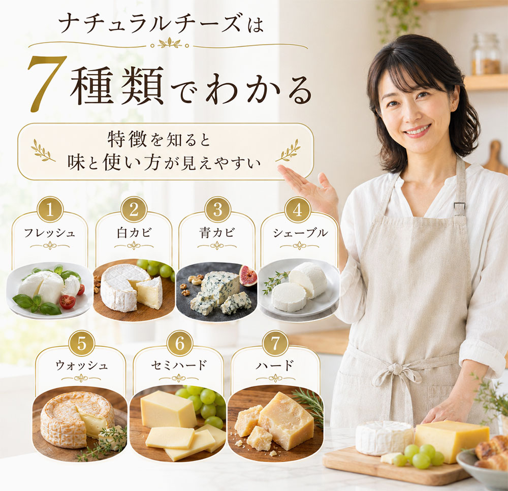 ナチュラルチーズの7種類をタイプ別に解説
