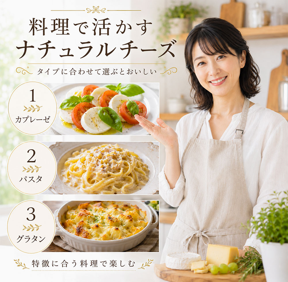 ナチュラルチーズの種類別おすすめ料理
