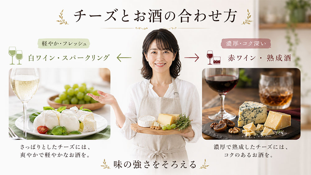 ワインやお酒との相性は味の強さで考える