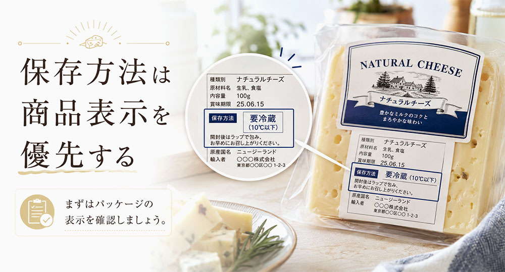 保存方法は商品表示を優先する