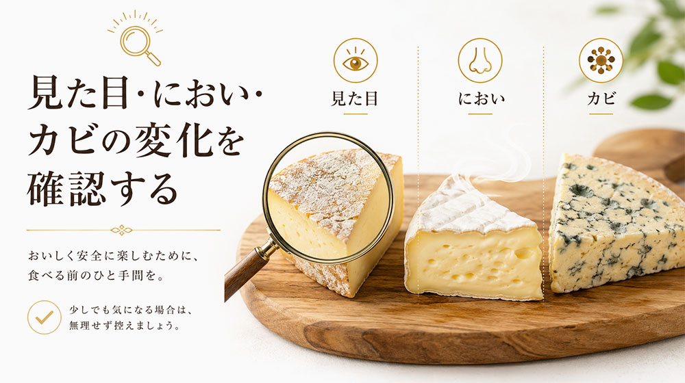 見た目・におい・カビの変化を確認する