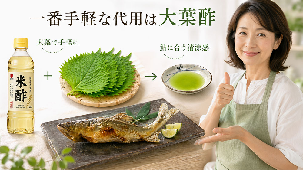 一番手軽な代用は大葉酢