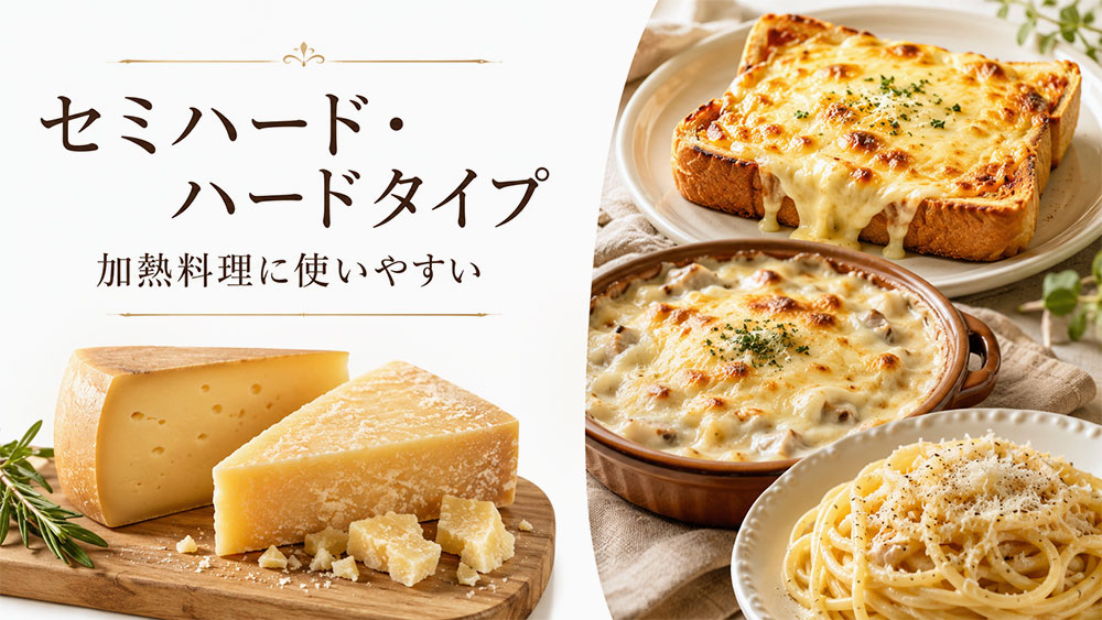セミハード・ハードタイプは加熱料理に使いやすい