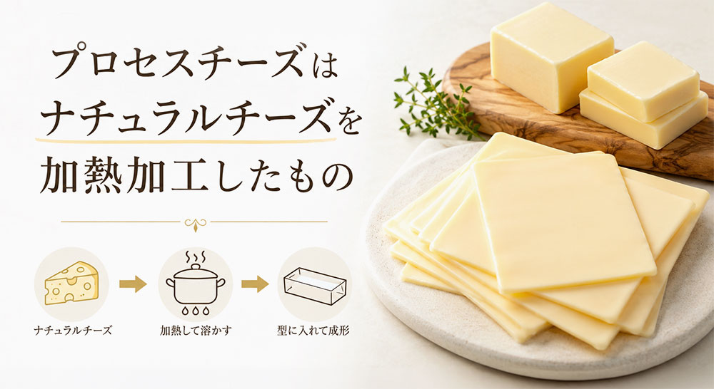 プロセスチーズはナチュラルチーズを加熱加工したもの