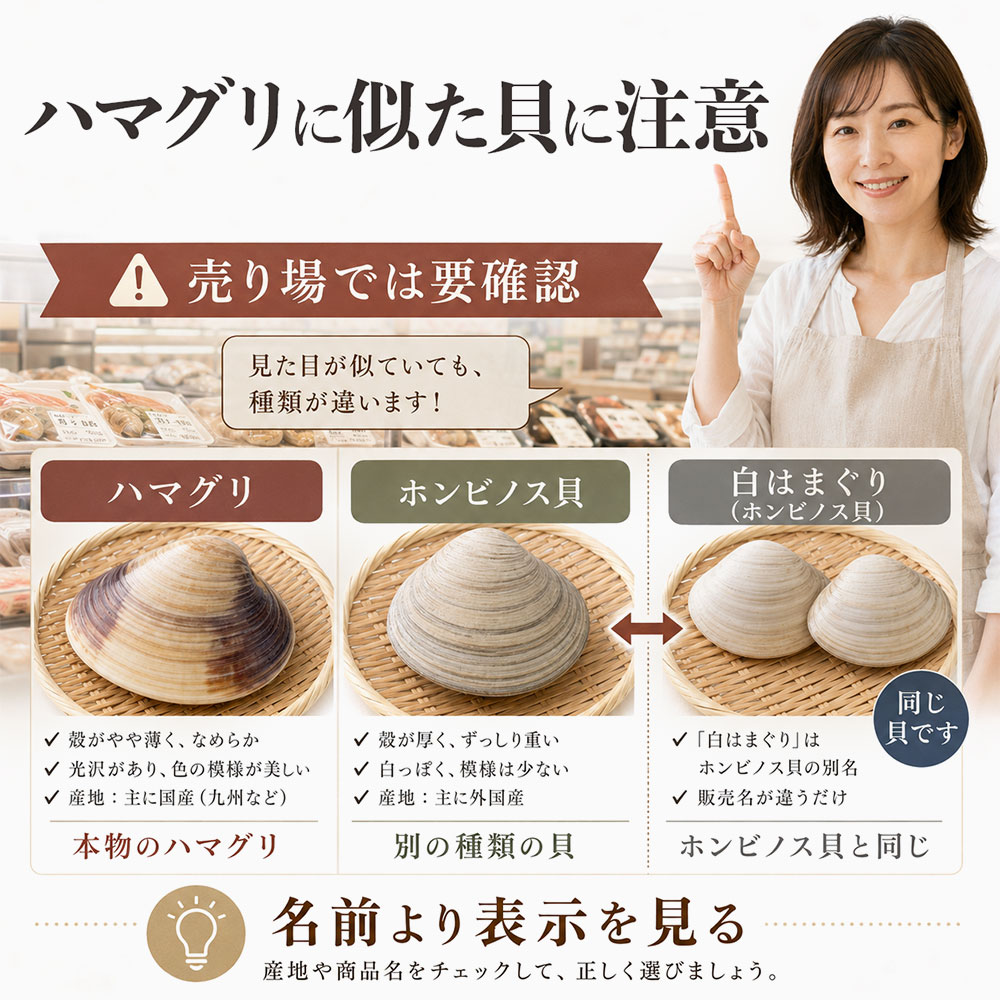ハマグリに似た貝との違い