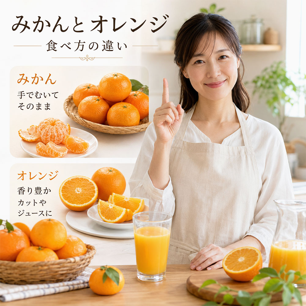 みかんとオレンジの違いを一覧表で比較