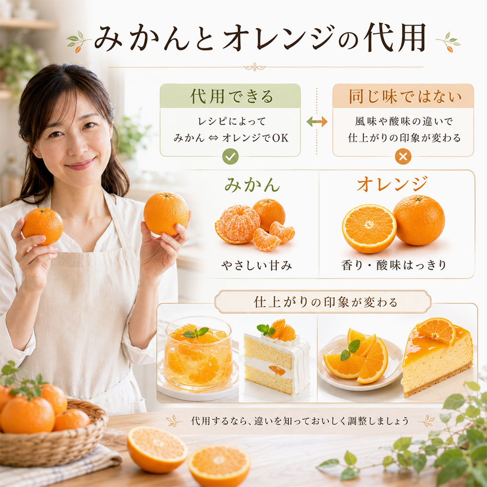 みかんとオレンジは代用できる?