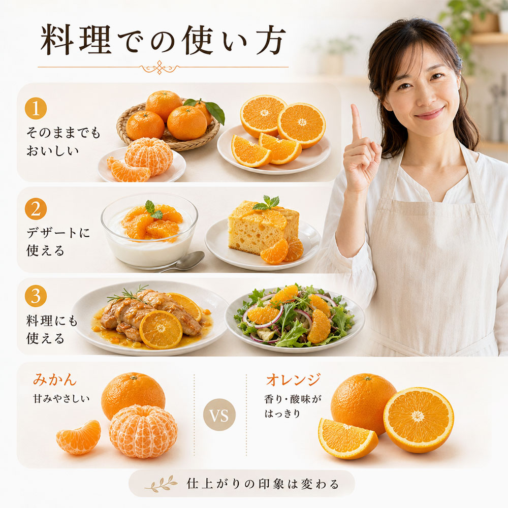 元料理人目線で見るみかんとオレンジの使い分け