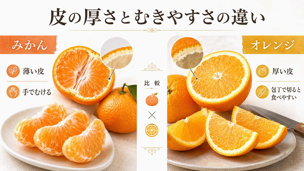 皮の厚さとむきやすさの違い