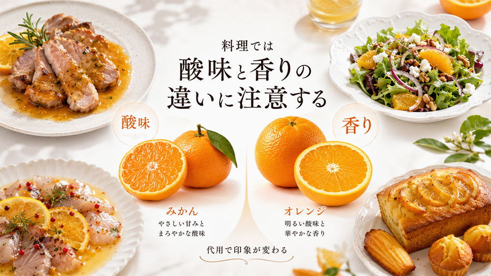 料理では酸味と香りの違いに注意する