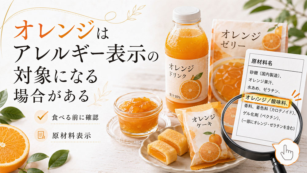 オレンジはアレルギー表示の対象になる場合がある