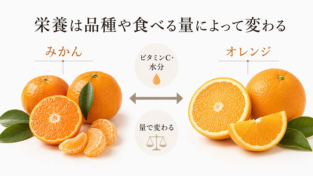 栄養は品種や食べる量によって変わる