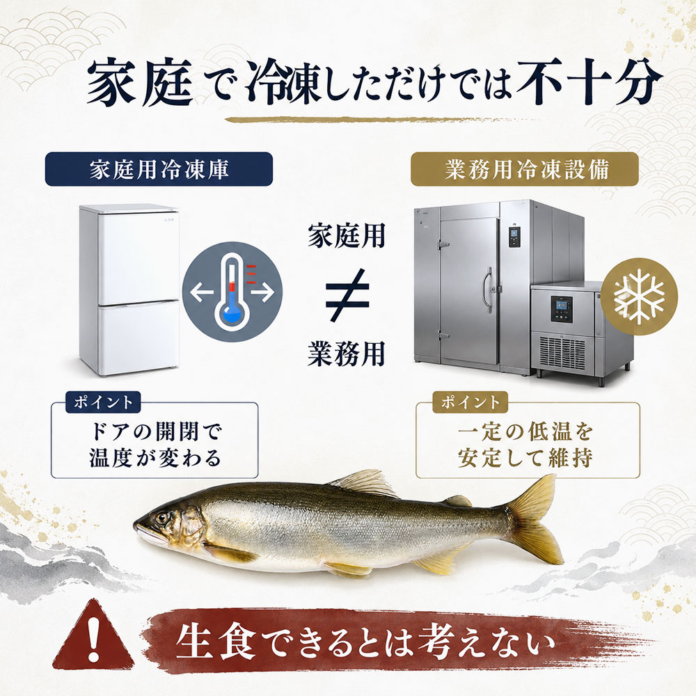 冷凍すれば鮎の刺身は安全？家庭冷凍の注意点