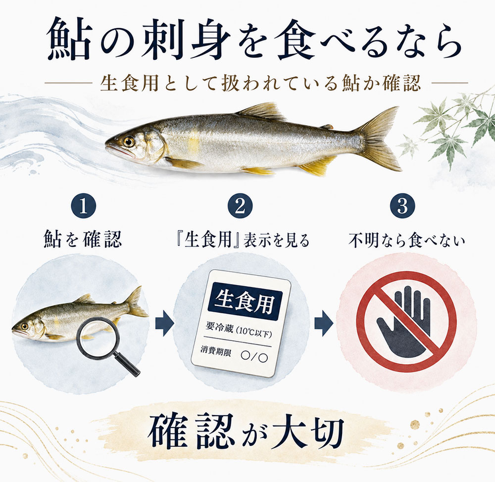 鮎の刺身を食べるなら確認したいポイント