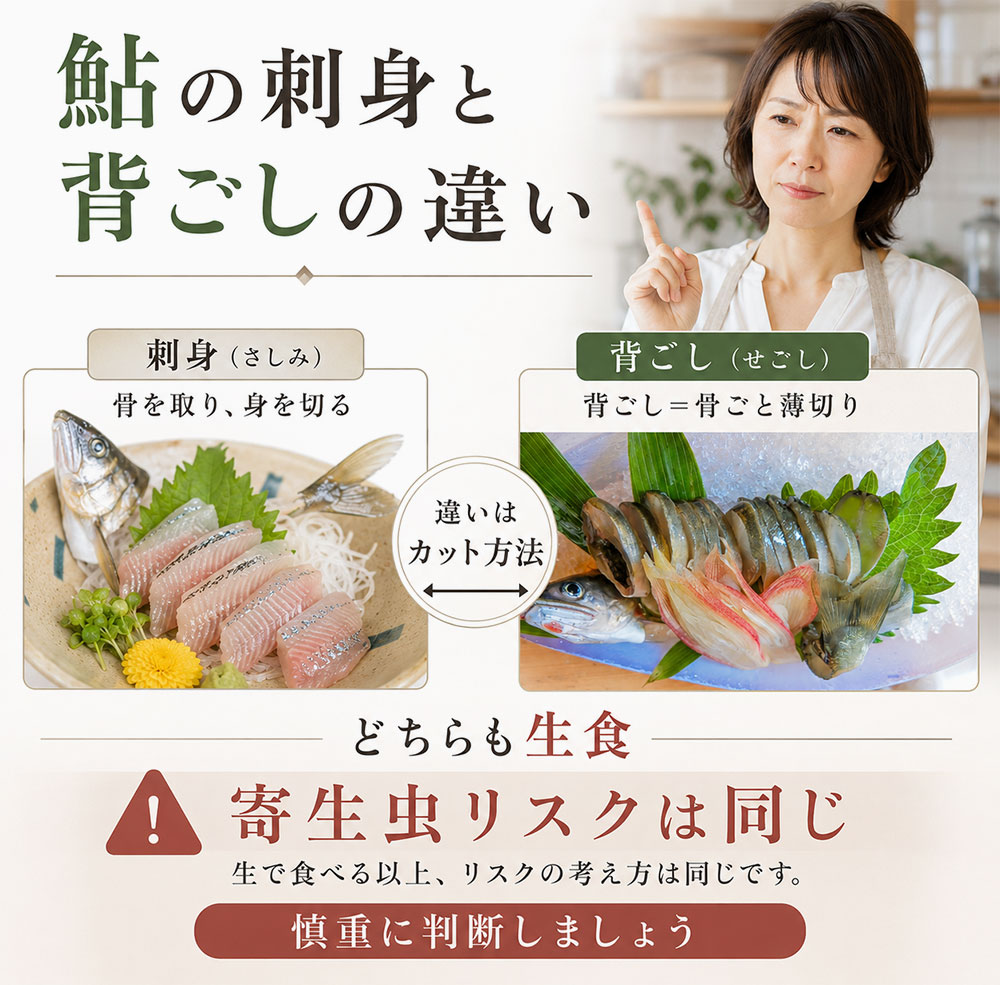 鮎の刺身と背ごしは何が違う？寄生虫リスクは同じ