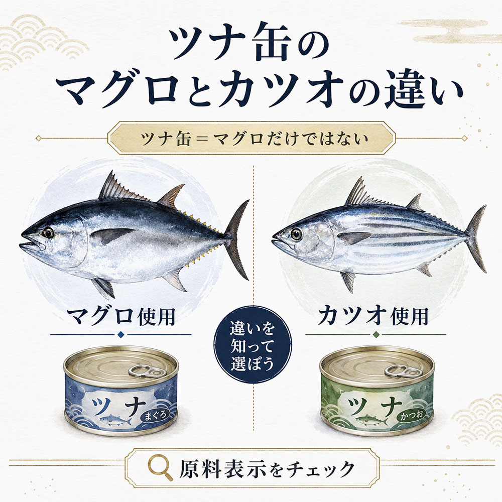 ツナ缶のマグロとカツオの違い