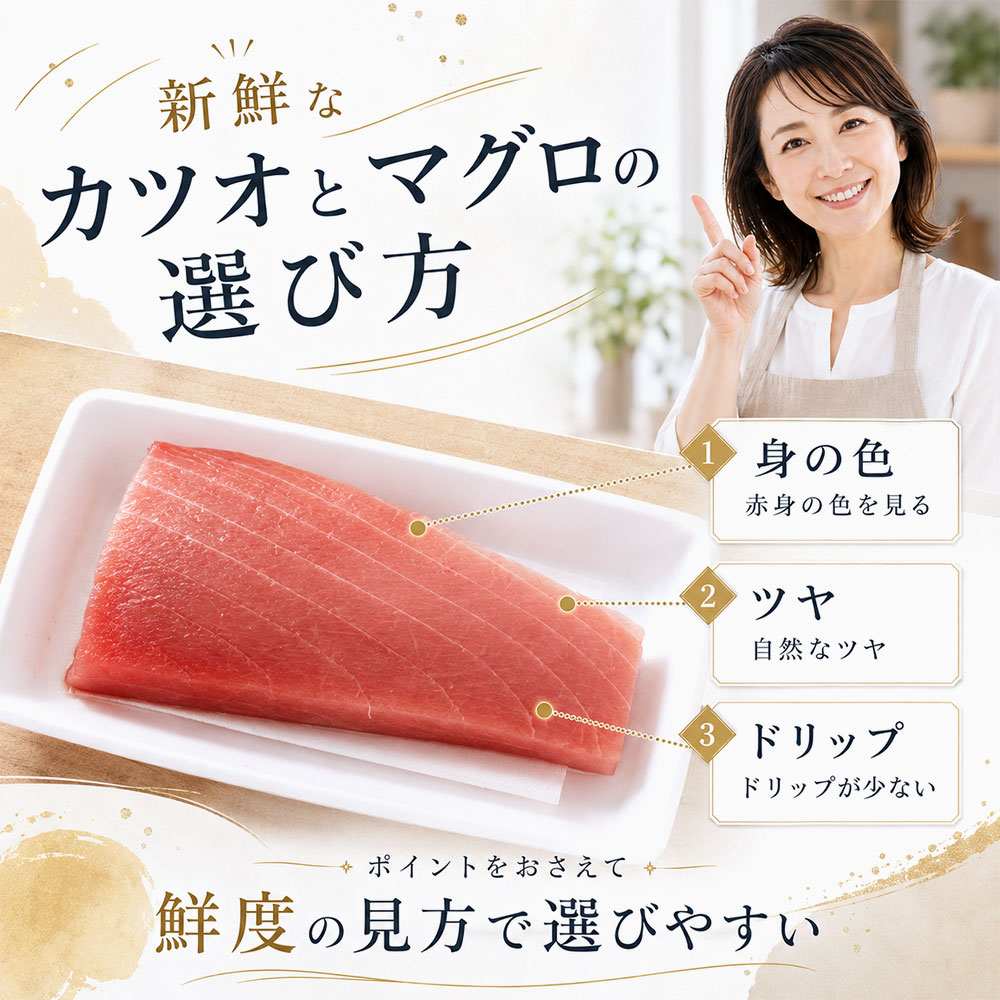 新鮮なカツオとマグロの選び方