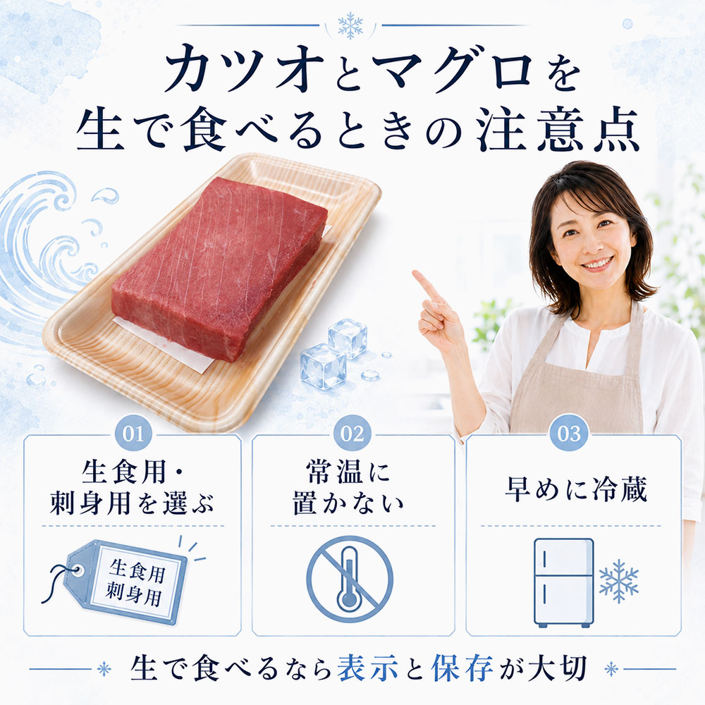 カツオとマグロを生で食べるときの注意点
