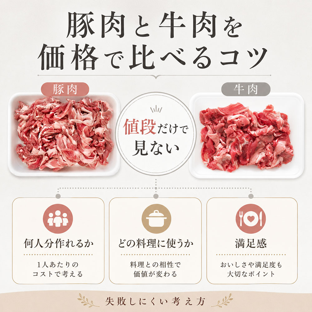 価格で選ぶなら豚肉と牛肉はどう違う？