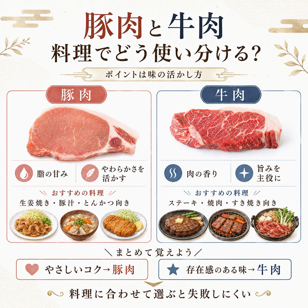料理別に見る豚肉と牛肉の使い分け