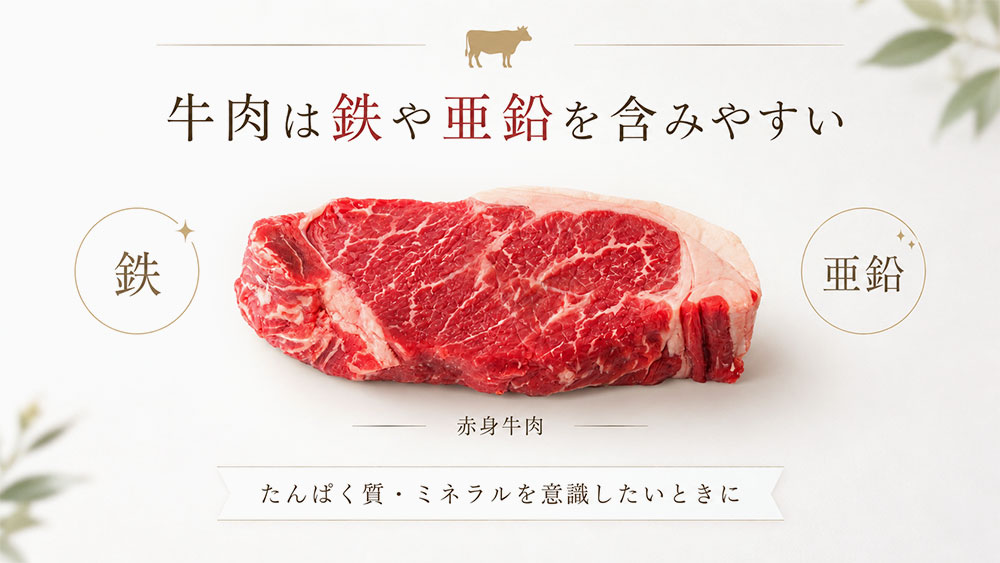 牛肉は鉄や亜鉛を含みやすい