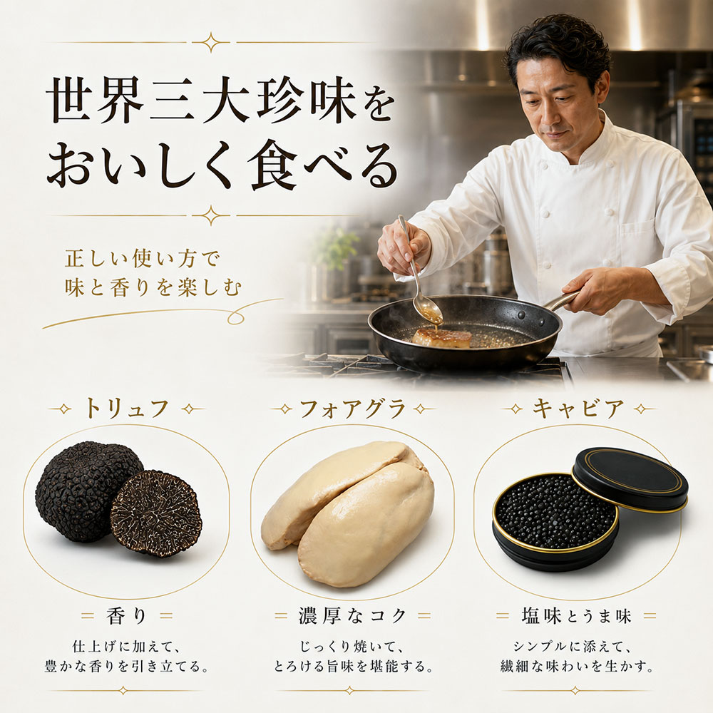 世界三大珍味をおいしく食べる