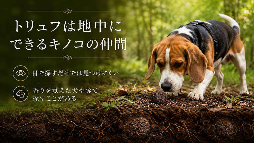 トリュフは地中にできるキノコの仲間