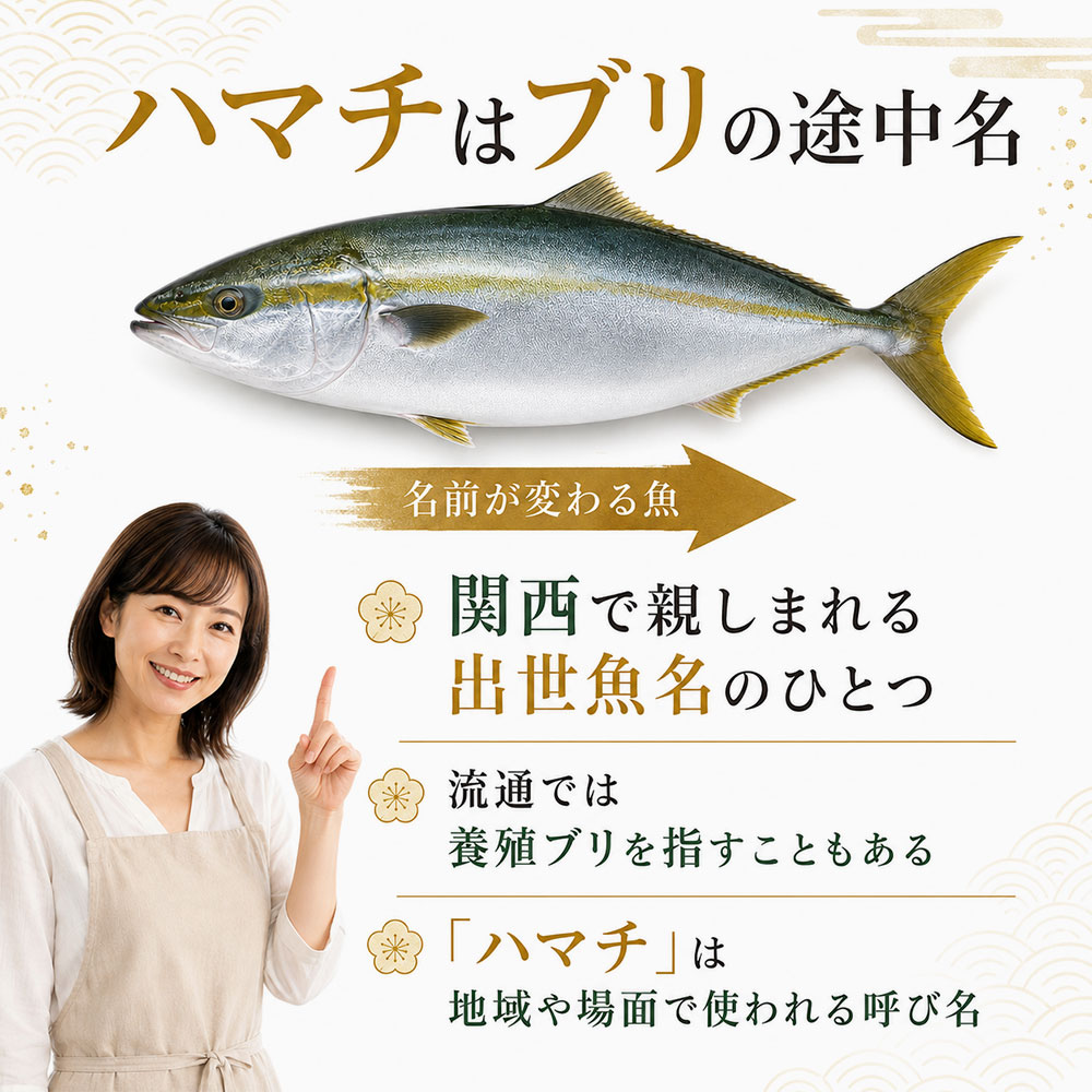 ハマチはブリの出世魚名のひとつ