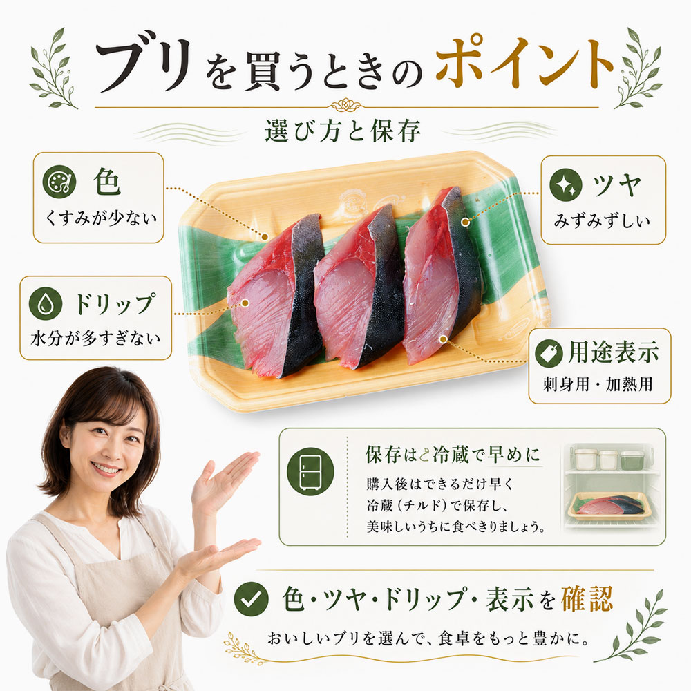 ブリを買うときの選び方と保存方法