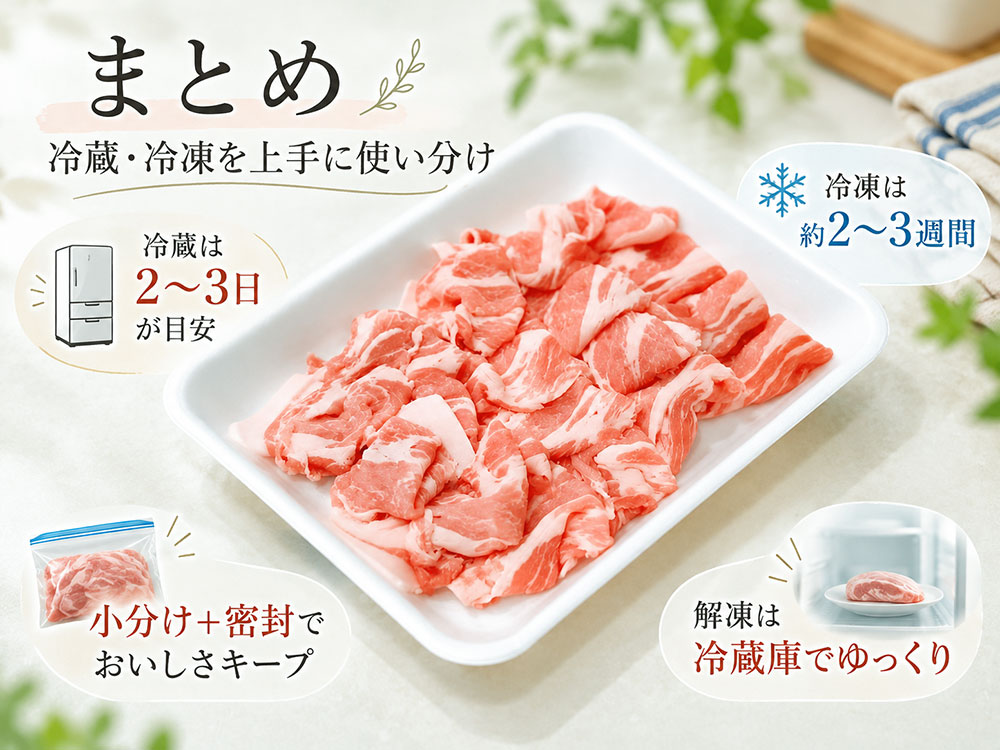 まとめ｜豚肉は冷蔵・冷凍を上手に使い分けておいしく保存しよう