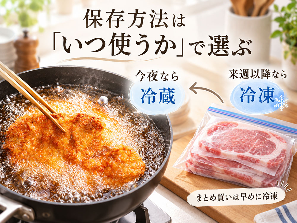 すぐに使うなら冷蔵、しばらく使わないなら冷凍がおすすめ