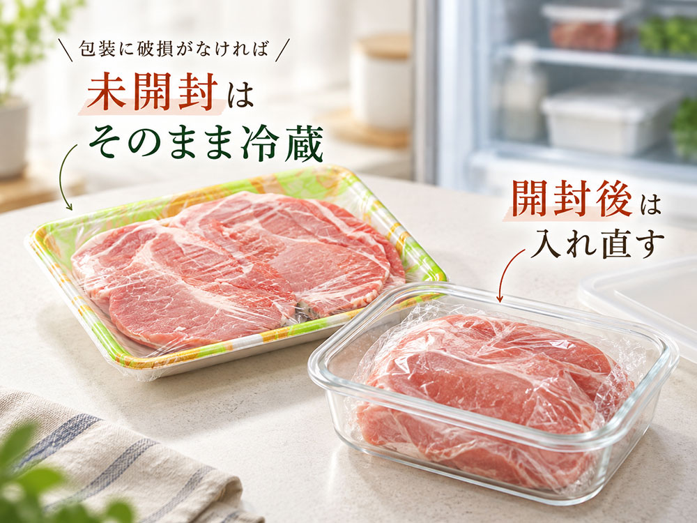 スーパーのパックのまま冷蔵しても大丈夫？未開封と開封後の違い