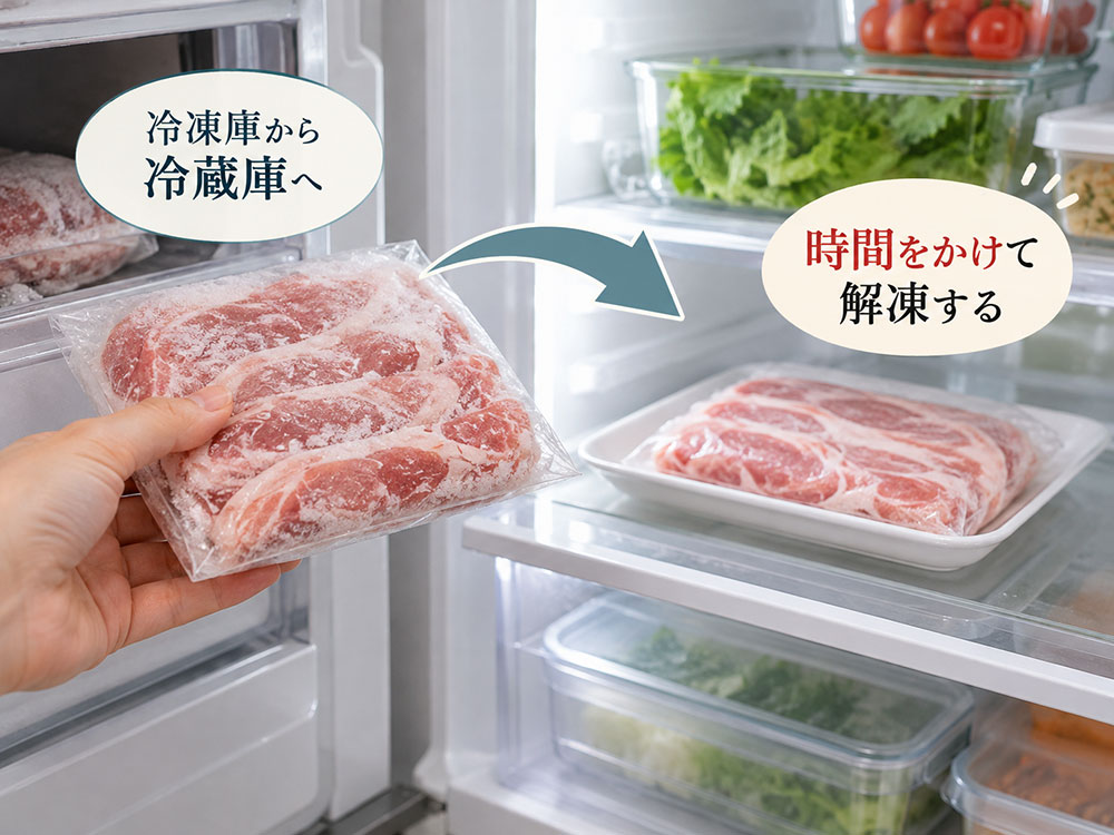 冷蔵庫でゆっくり解凍！ドリップを抑える基本の方法