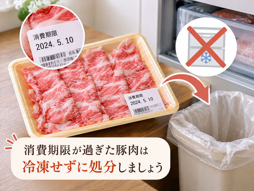 消費期限切れの豚肉は冷凍できる？期限が過ぎたときの考え方