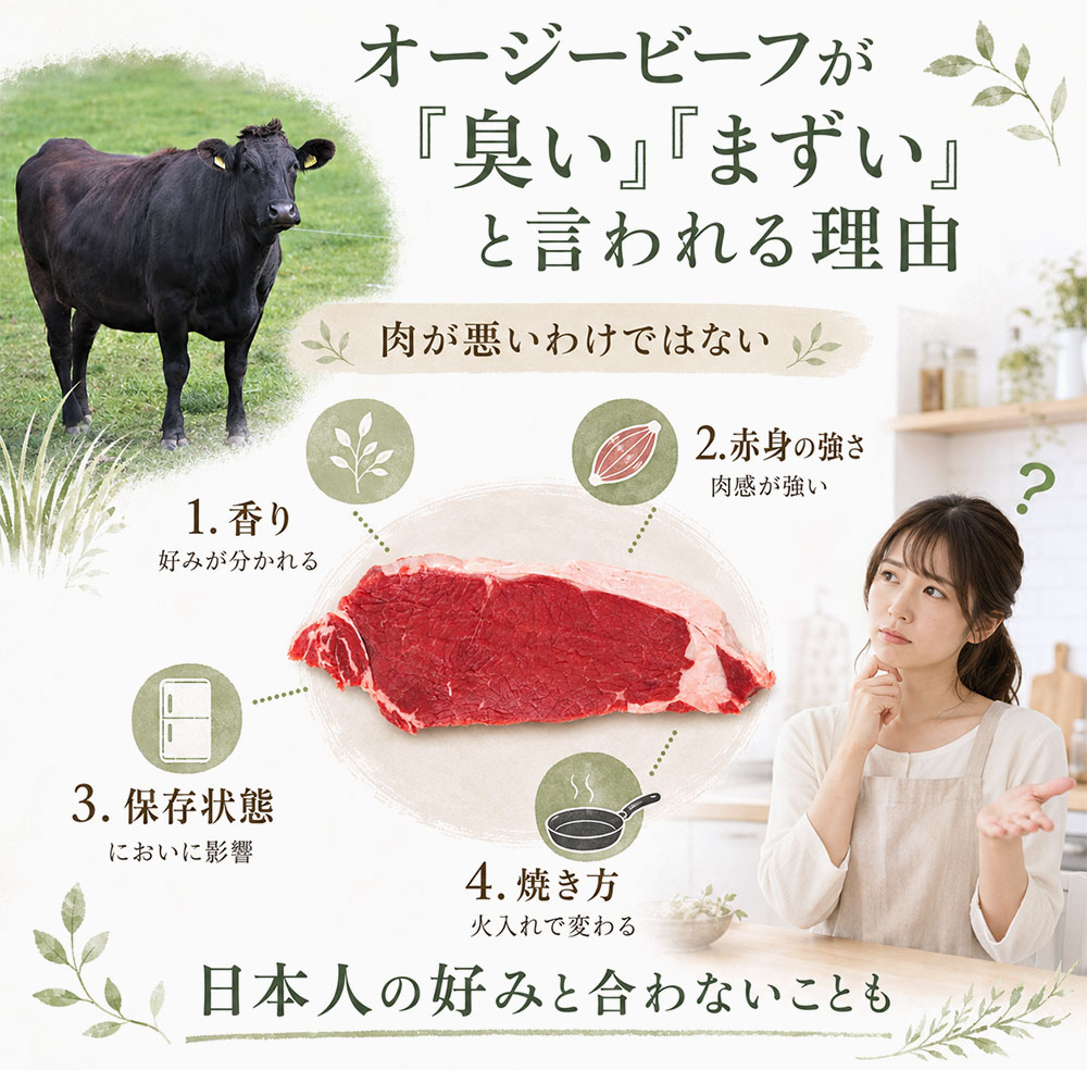 オージービーフが臭くて「まずい」と言われる理由