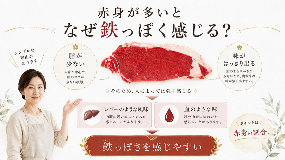赤身が多く鉄っぽさを感じやすい