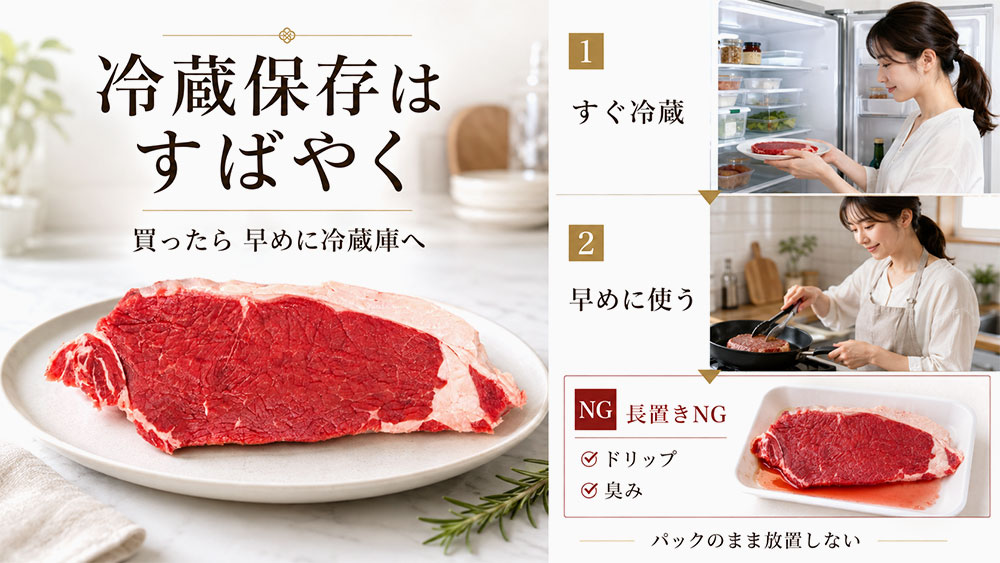 牛肉の冷蔵保存
