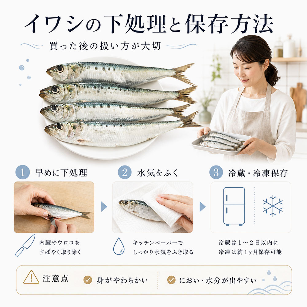 イワシの下処理と保存方法