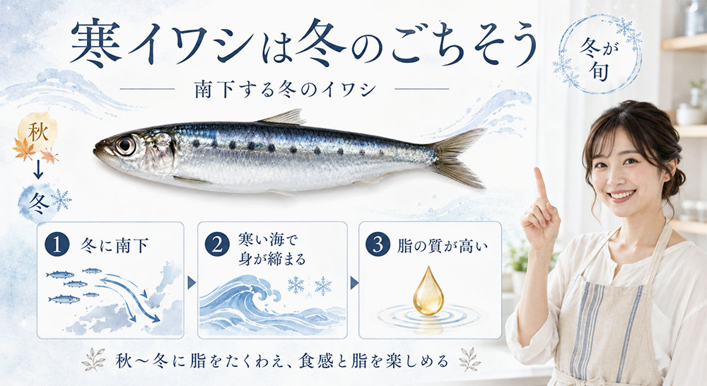秋から冬の下りイワシ(寒イワシ)は脂が多い