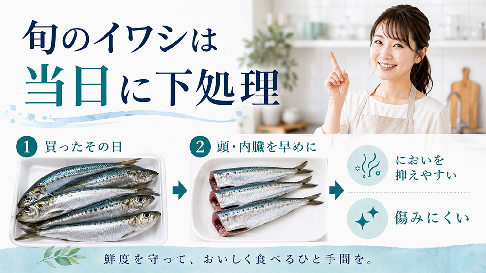 旬のイワシは買った当日に下処理する