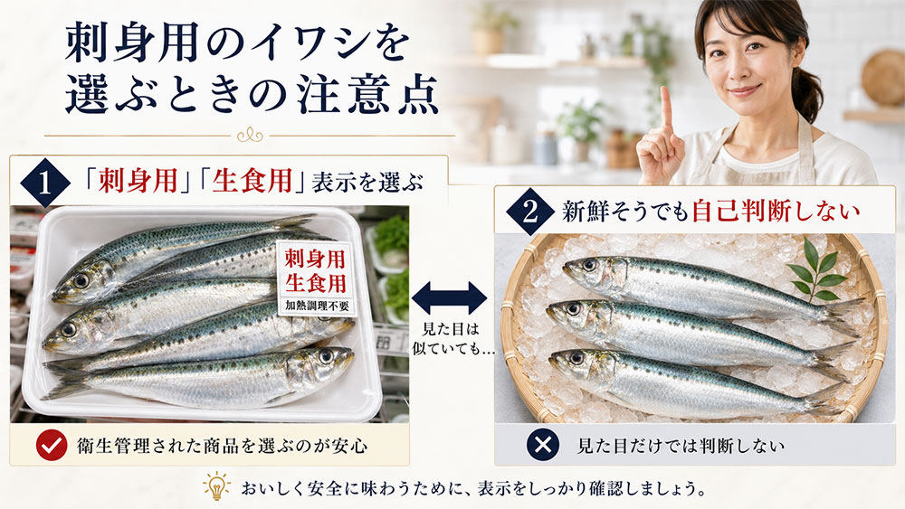 刺身用のイワシを選ぶときの注意点