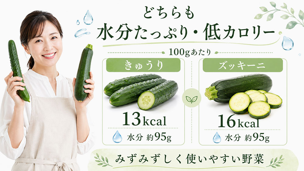 どちらも水分が多く低カロリー