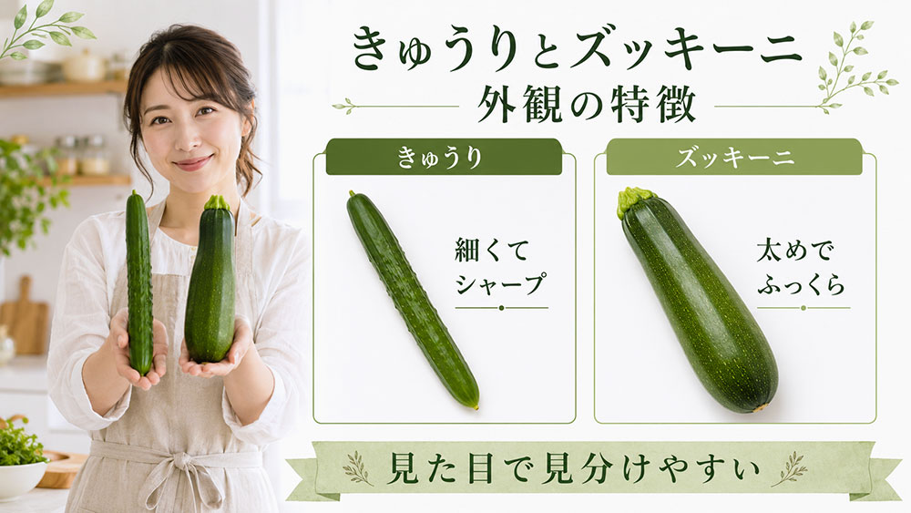 きゅうりとズッキーニ外観の特徴