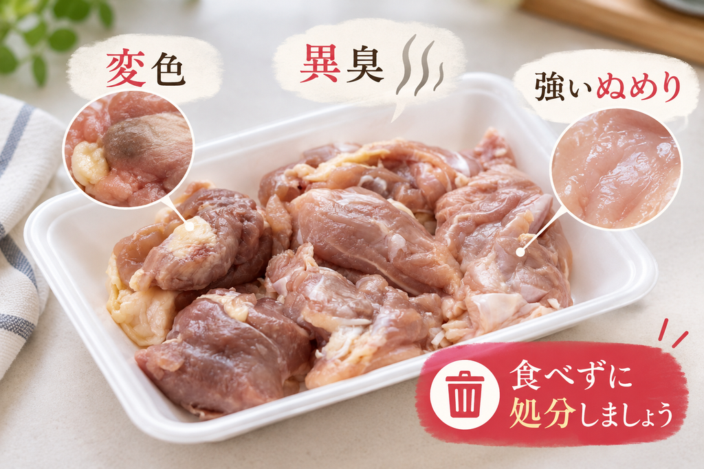 変色・異臭・強いぬめりがある鶏肉は食べられる?